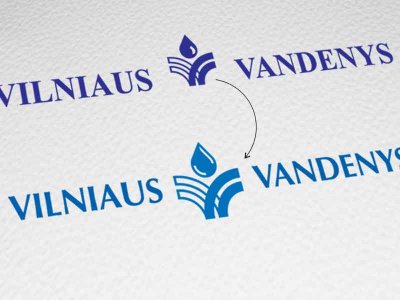 VILNIAUS VANDENYS logo buvęs ir atnaujintas